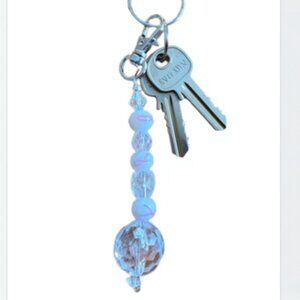 Breast Cancer Awareness Beaded Keychain (WA008) NWT